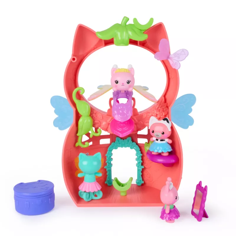 Gabbys Puppenhaus Feenlandia, Kitty Feen Schwing-flieg-riffes set di gioco con 12 pezzi & esclusivo anello Schwing-flieg-riff, giocattolo per bambine & bambini da 3 anni