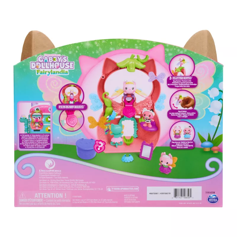 Gabbys Puppenhaus Feenlandia, Kitty Feen Schwing-flieg-riffes set di gioco con 12 pezzi & esclusivo anello Schwing-flieg-riff, giocattolo per bambine & bambini da 3 anni