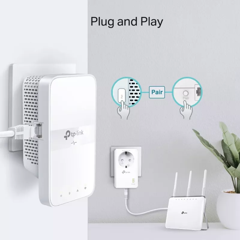 TP-Link TL-WPA7617 KIT 1200 Mbit/s Ethernet LAN Wi-Fi bianco 2 pz.