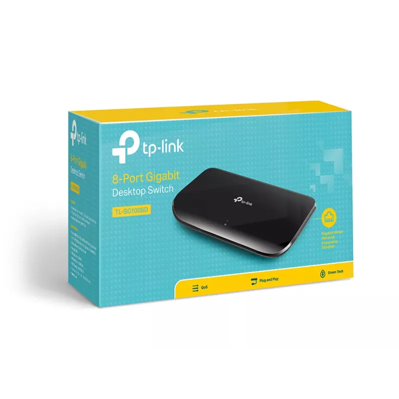 TP-Link switch di rete desktop 8 porte Gigabit, unmanaged, Gigabit Ethernet (10/100/1000), montaggio a parete possibile