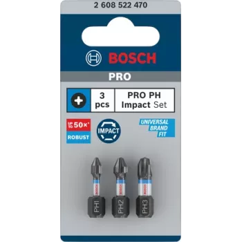 Set di punte per cacciavite Bosch Phillips 3 pezzi 2608522470