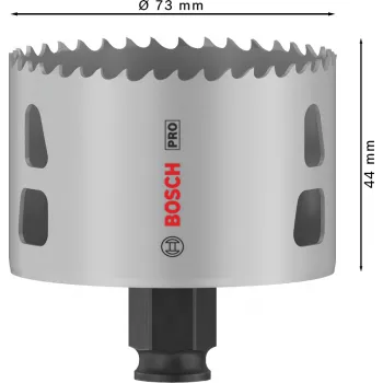 Bosch PRO Multi Material PC Plus, 44/73 mm, singolo, punta, cartongesso, metallo, metallo non ferroso, plastica, legno tenero, nero, grigio, acciaio al cobalto, acciaio rapido legato al cobalto (HSS-Co)