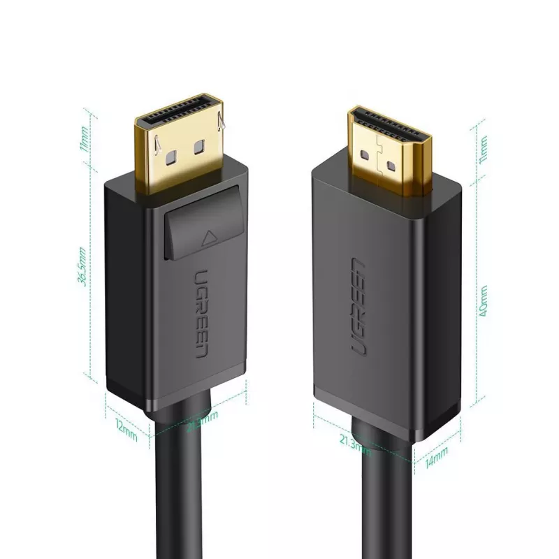 Ugreen 10202 adattatore cavo video 2 m DisplayPort HDMI nero