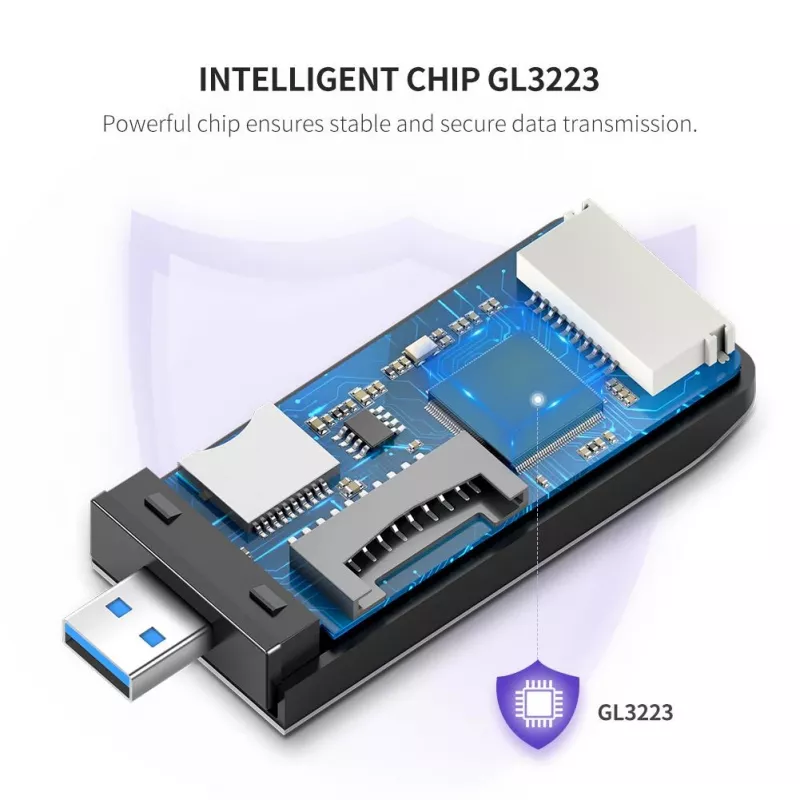 Lettore di schede UGREEN 50541 USB 3.2 Gen 1 (3.1 Gen 1) — CF, SD, MicroSD, Memory Stick, acciaio, 5000 Mbit/s