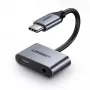 Ugreen CM193 Adattatore audio da USB-C a 3,5 mm, 2 porte, grigio