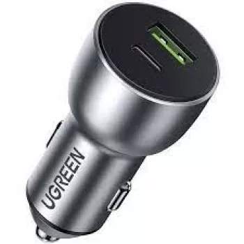 Caricabatterie Ugreen 60980 per dispositivi mobili universale argento da accendisigari ricarica rapida auto