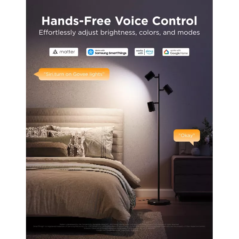 Lampada da terra Govee Tree Floor Lamp lampada intelligente Wi-Fi/Bluetooth 72 W