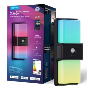 Applique da esterno Govee H7078CD1 Smart RGB con cambio colore, controllo Wi-Fi/app