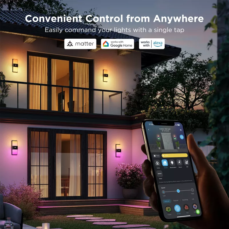 Applique da esterno Govee H7078CD1 Smart RGB con cambio colore, controllo Wi-Fi/app