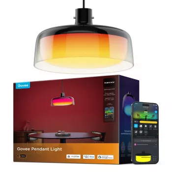Plafoniera intelligente Govee Pendant Light Wi-Fi/Bluetooth, trasparente, Ø300×H171 mm