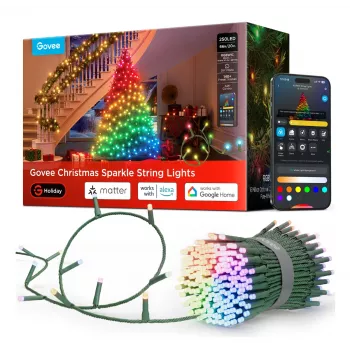 Catena luminosa natalizia LED Govee 20 m, illuminazione decorativa per interni ed esterni