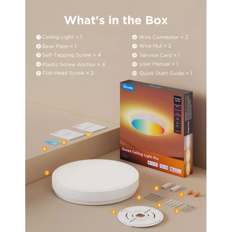 Govee H60A6 Plafoniera smart Pro RGBICWW, 38 cm