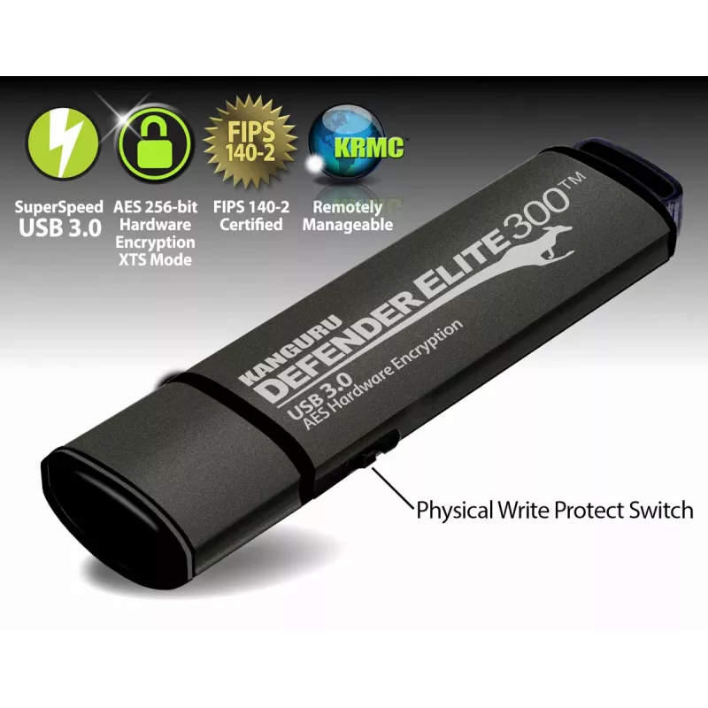 Kanguru Defender Elite 300 chiavetta USB 256 GB USB Type-A 3.2 Gen 1 (3.1 Gen 1) nero