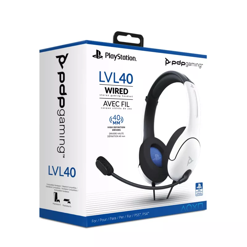 PDP LVL40 headset con filo archetto gaming bianco