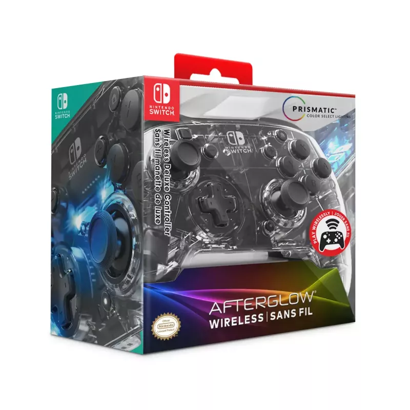 PDP Afterglow nero, trasparente gamepad analogico / digitale Nintendo Switch, Nintendo Switch Lite, Nintendo Switch OLED