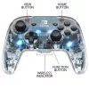PDP Afterglow nero, trasparente gamepad analogico / digitale Nintendo Switch, Nintendo Switch Lite, Nintendo Switch OLED