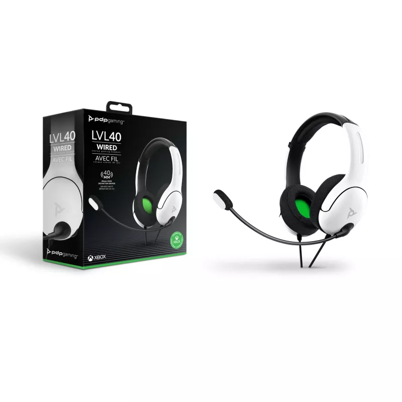 PDP LVL40 headset con filo archetto gaming bianco