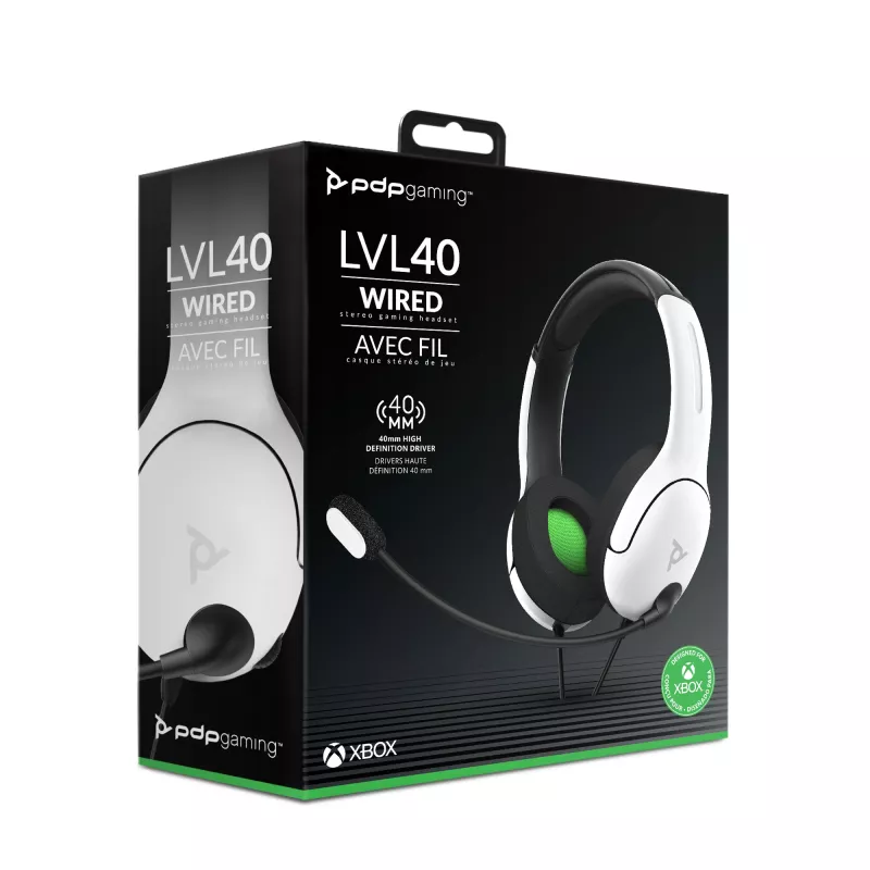 PDP LVL40 headset con filo archetto gaming bianco