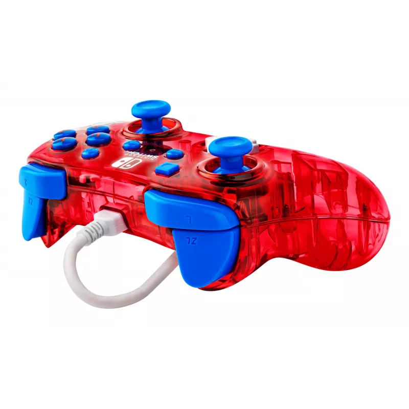 PDP Rock Candy: Mario Punch rosso, gamepad USB traslucido analogico/digitale Nintendo Switch, Nintendo Switch Lite, Nintendo Switch OLED