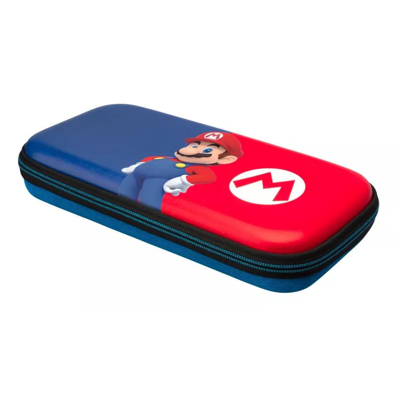Custodia rigida PDP slim Deluxe Power Pose Mario per Nintendo – blu/rosso