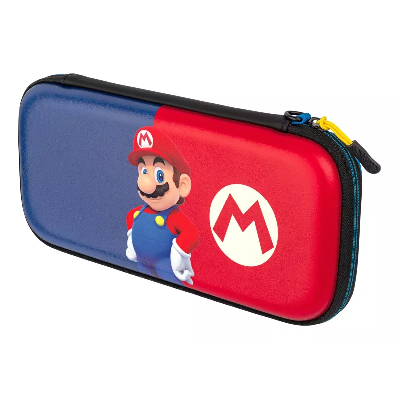 Custodia rigida PDP slim Deluxe Power Pose Mario per Nintendo – blu/rosso