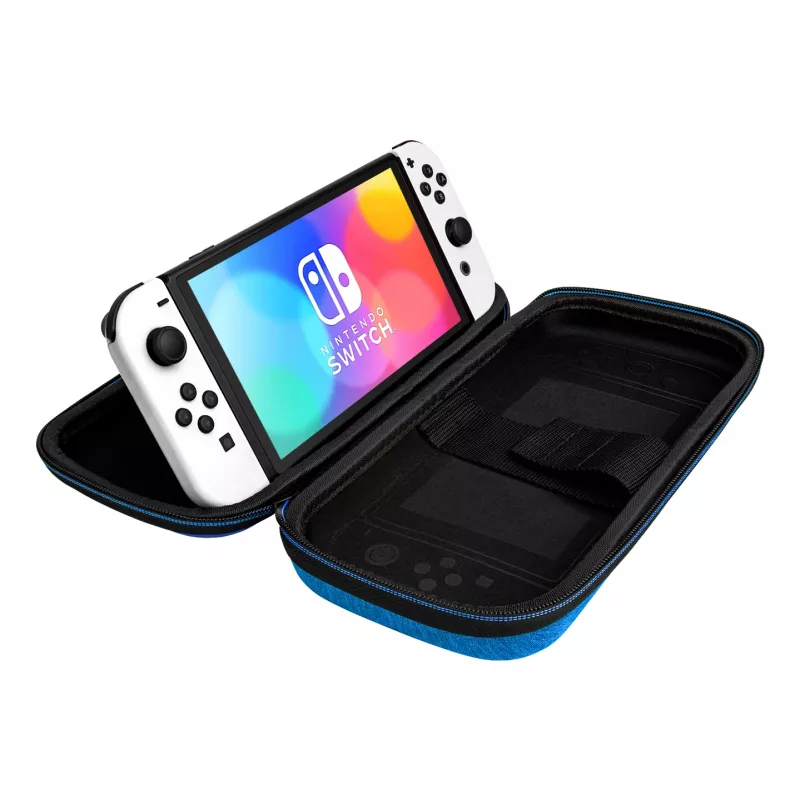 Custodia rigida PDP slim Deluxe Power Pose Mario per Nintendo – blu/rosso