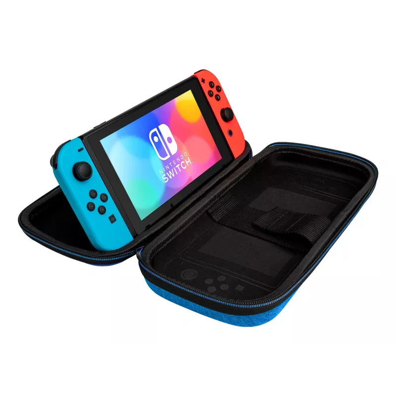 Custodia rigida PDP slim Deluxe Power Pose Mario per Nintendo – blu/rosso