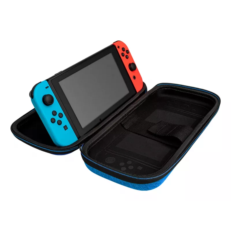 Custodia rigida PDP slim Deluxe Power Pose Mario per Nintendo – blu/rosso