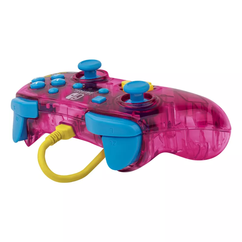 PDP Rock Candy: Bubblegum Peach rosa, gamepad USB traslucido analogico / digitale Nintendo Switch, Nintendo Switch Lite, Nintendo Switch OLED