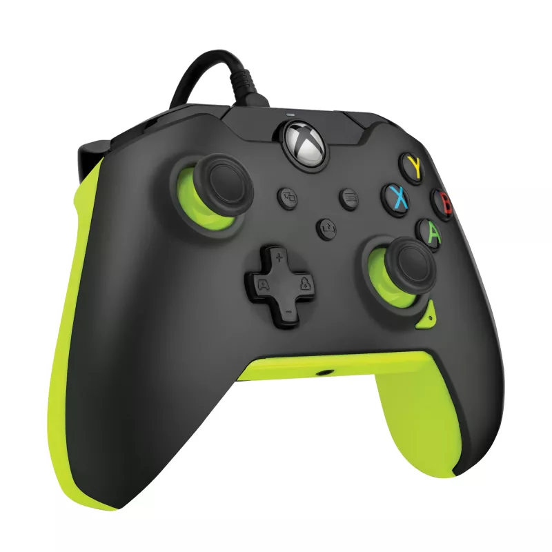 Gamepad PDP cablato Electric nero per Xbox Series X|S, Xbox One e Windows – USB-C, cavo da 2,43 m, D-Pad, tasti Menu/Condividi/Visualizza