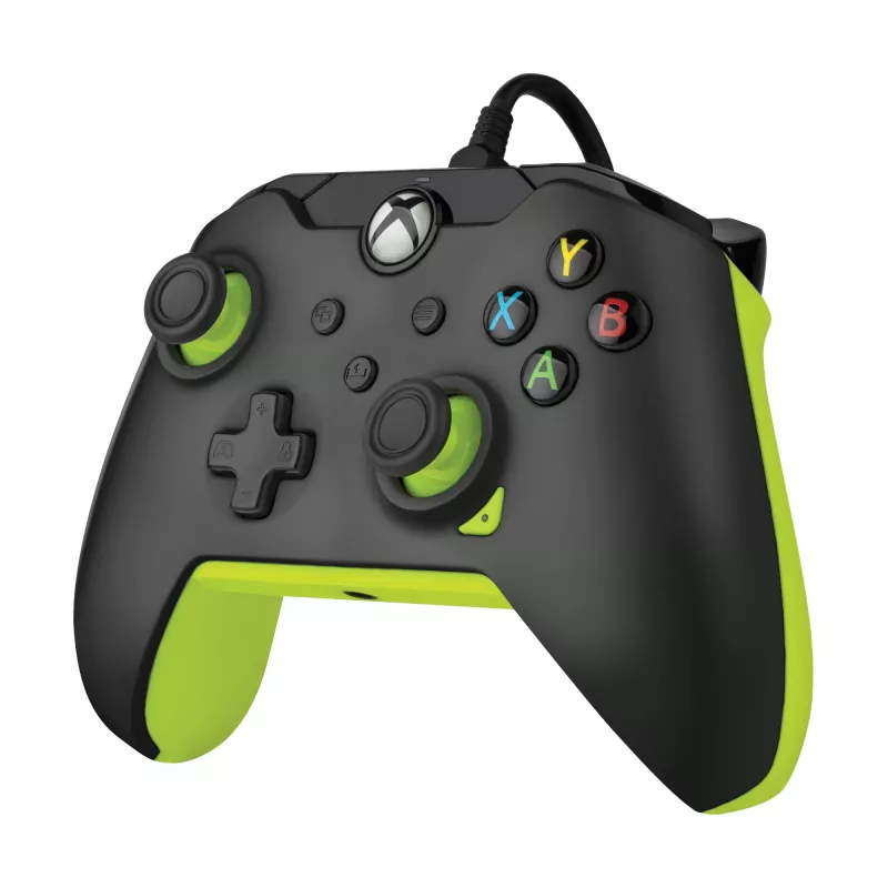 Gamepad PDP cablato Electric nero per Xbox Series X|S, Xbox One e Windows – USB-C, cavo da 2,43 m, D-Pad, tasti Menu/Condividi/Visualizza
