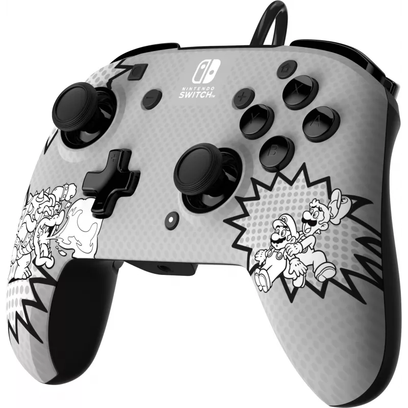 PDP REMATCH: Comic Attack nero, grigio, bianco Gamepad USB analogico / digitale Nintendo Switch, Nintendo Switch OLED