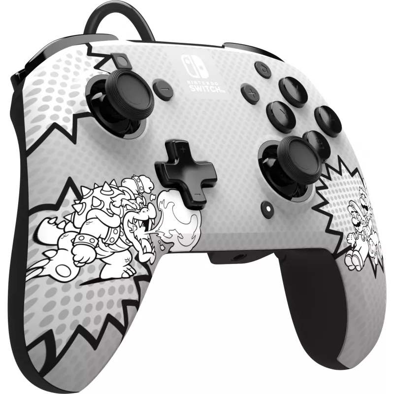 PDP REMATCH: Comic Attack nero, grigio, bianco Gamepad USB analogico / digitale Nintendo Switch, Nintendo Switch OLED