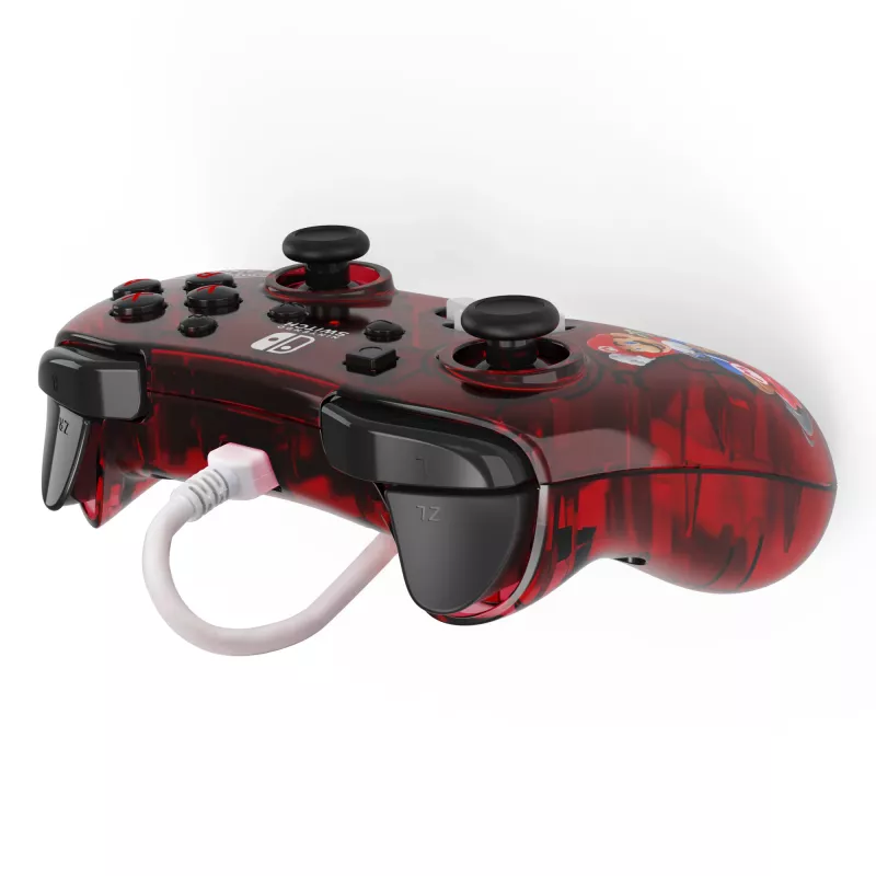 PDP Rock Candy: Mario Punch rosso, gamepad USB trasparente analogico / digitale Nintendo Switch, Nintendo Switch Lite, Nintendo Switch OLED