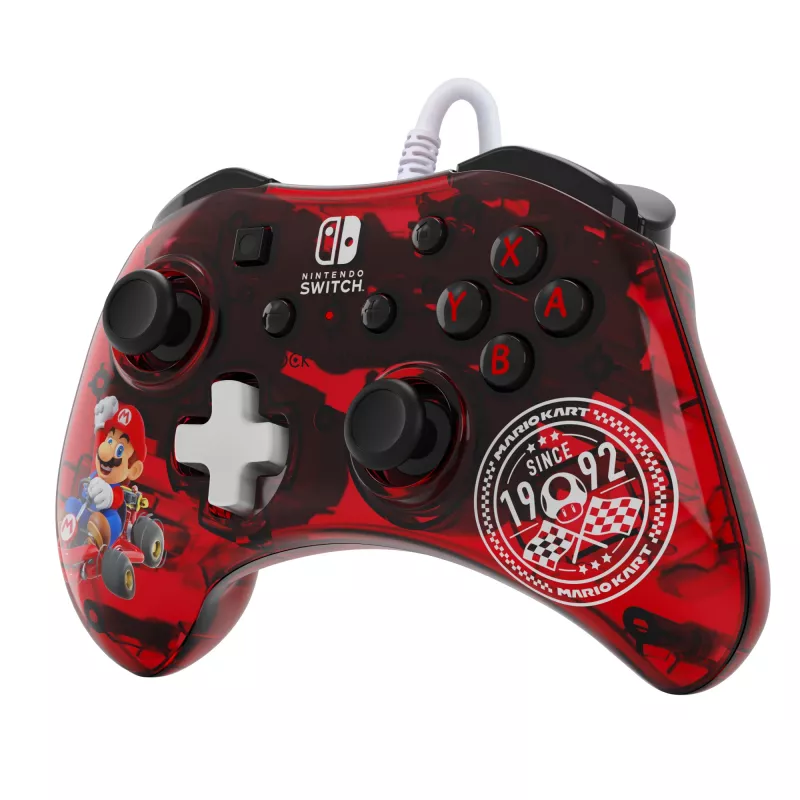 PDP Rock Candy: Mario Punch rosso, gamepad USB trasparente analogico / digitale Nintendo Switch, Nintendo Switch Lite, Nintendo Switch OLED