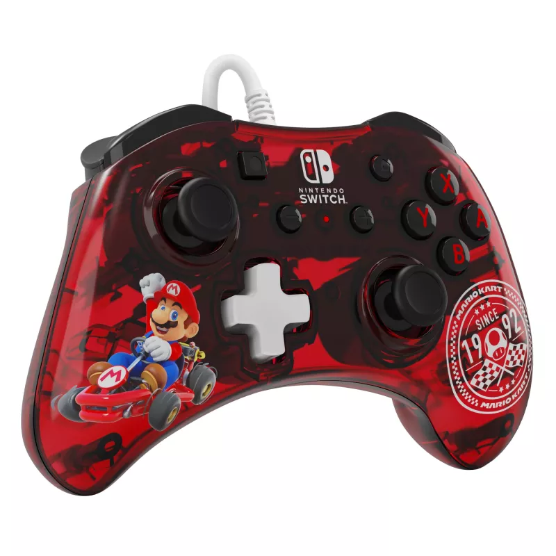 PDP Rock Candy: Mario Punch rosso, gamepad USB trasparente analogico / digitale Nintendo Switch, Nintendo Switch Lite, Nintendo Switch OLED