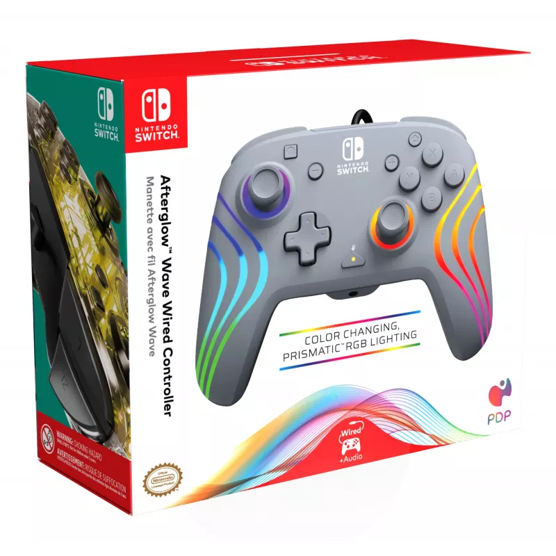 PDP Afterglow Wave grigio gamepad USB analogico / digitale Nintendo Switch, Nintendo Switch OLED