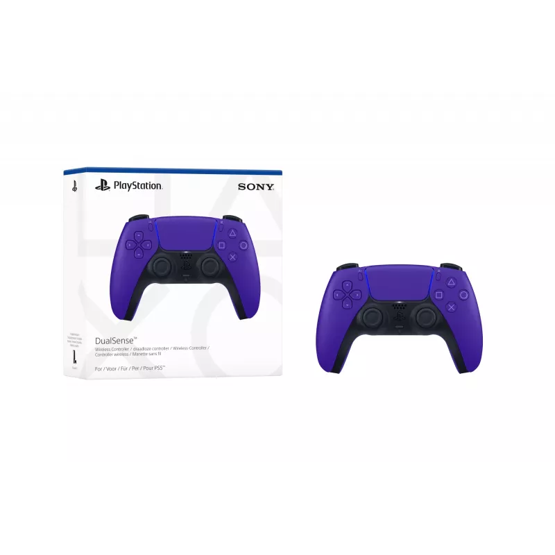 Sony controller wireless DualSense Galactic Purpl V2, gamepad, PlayStation 5, tasto Indietro, tasto Menu, tasto Start, analogico / digitale, vari, cablato e wireless