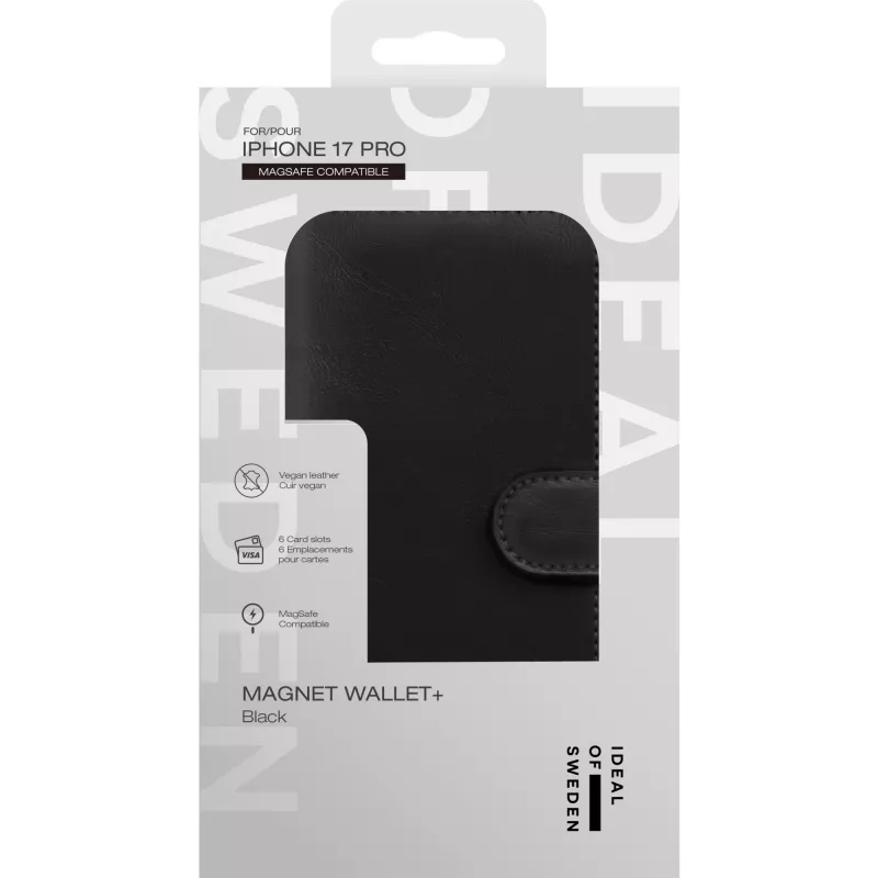 Portafoglio magnetico iDeal of Sweden Magnet Wallet+ MagSafe iPhone 17 Pro nero