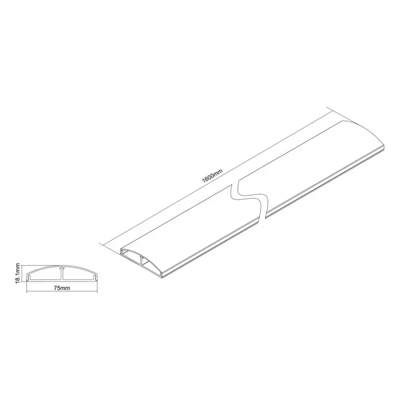 Canalina passacavi Multibrackets M SS alluminio 75 mm L - 1600 mm lunghezza