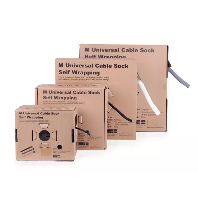 Guaina per cavi Multibrackets M Universal autoavvolgente 19 mm argento 25 m, poliestere, -50–150°C