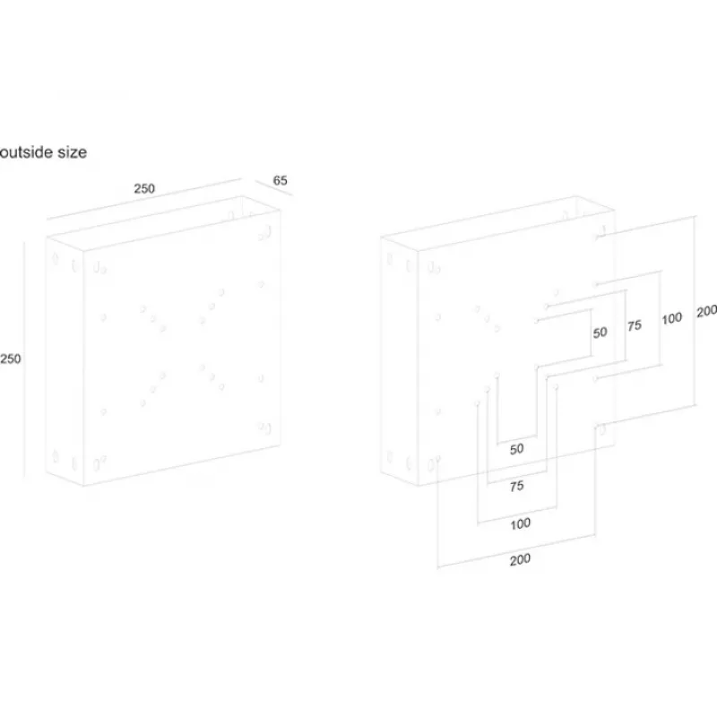 Supporto per monitor per supporto CPU Multibrackets M PC Media Box/Digital Signage Box I