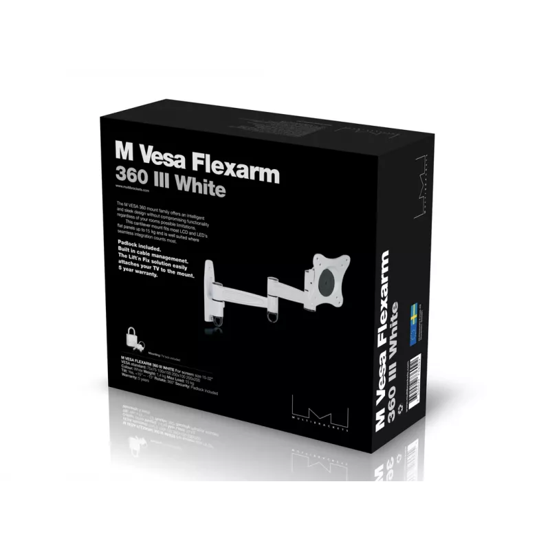 Supporto Multibrackets M VESA Flexarm 360 III bianco 15 kg 15-32 pollici