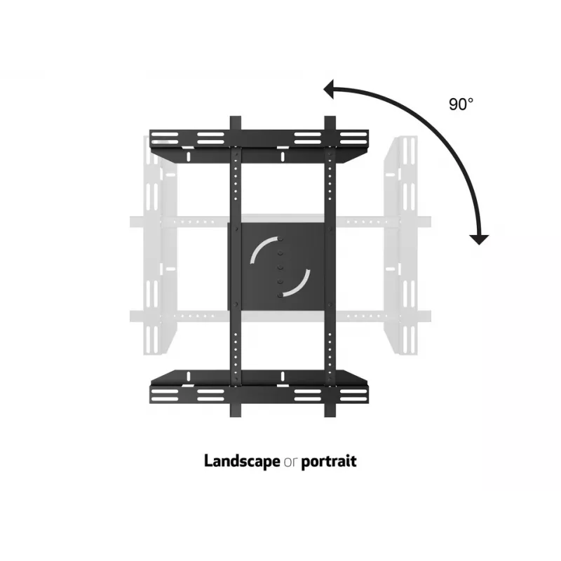 Supporto a pavimento per display singolo Public MULTIBRACKETS M – nero, supporta fino a 60 kg, VESA 200x200–800x400