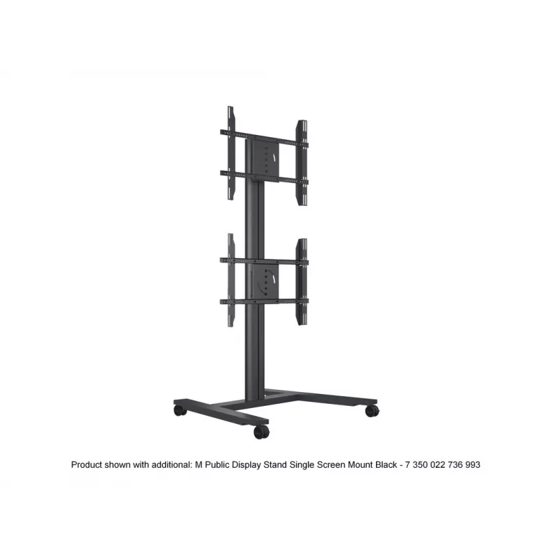 Supporto a pavimento per display singolo Public MULTIBRACKETS M – nero, supporta fino a 60 kg, VESA 200x200–800x400
