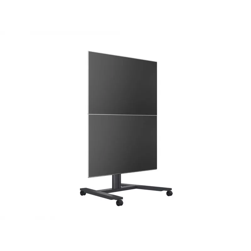 Supporto a pavimento per display singolo Public MULTIBRACKETS M – nero, supporta fino a 60 kg, VESA 200x200–800x400