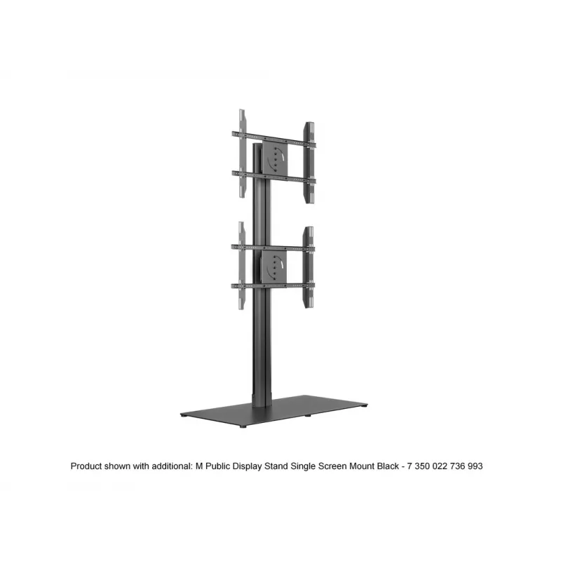 Supporto a pavimento per display singolo Public MULTIBRACKETS M – nero, supporta fino a 60 kg, VESA 200x200–800x400