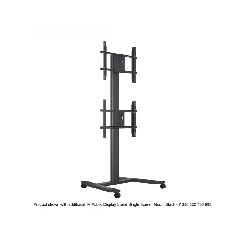 Supporto a pavimento per display singolo Public MULTIBRACKETS M – nero, supporta fino a 60 kg, VESA 200x200–800x400