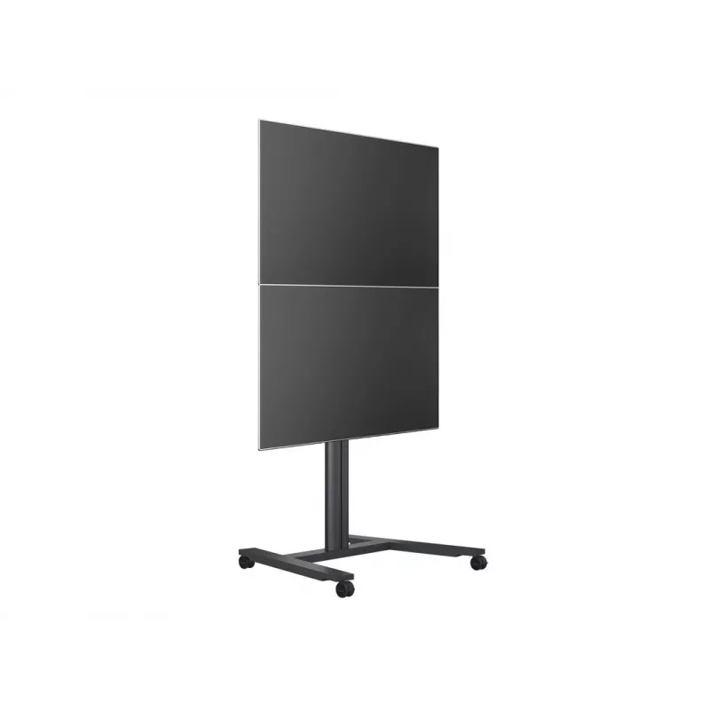 Supporto a pavimento per display singolo Public MULTIBRACKETS M – nero, supporta fino a 60 kg, VESA 200x200–800x400