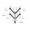 Braccio a gas VESA Multibrackets M Quad nero 40 kg 15-32 pollici